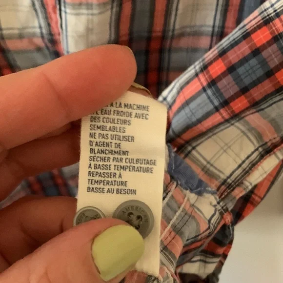 Men's Red and Blue Plaid Shirt - Picture 5 of 8